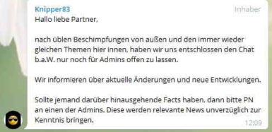 Zensur als Notbremse Chat geschlossen